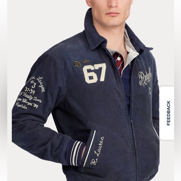 Embroidered Corduroy Jacket -Norfolk Blue - Picture 4 of 15